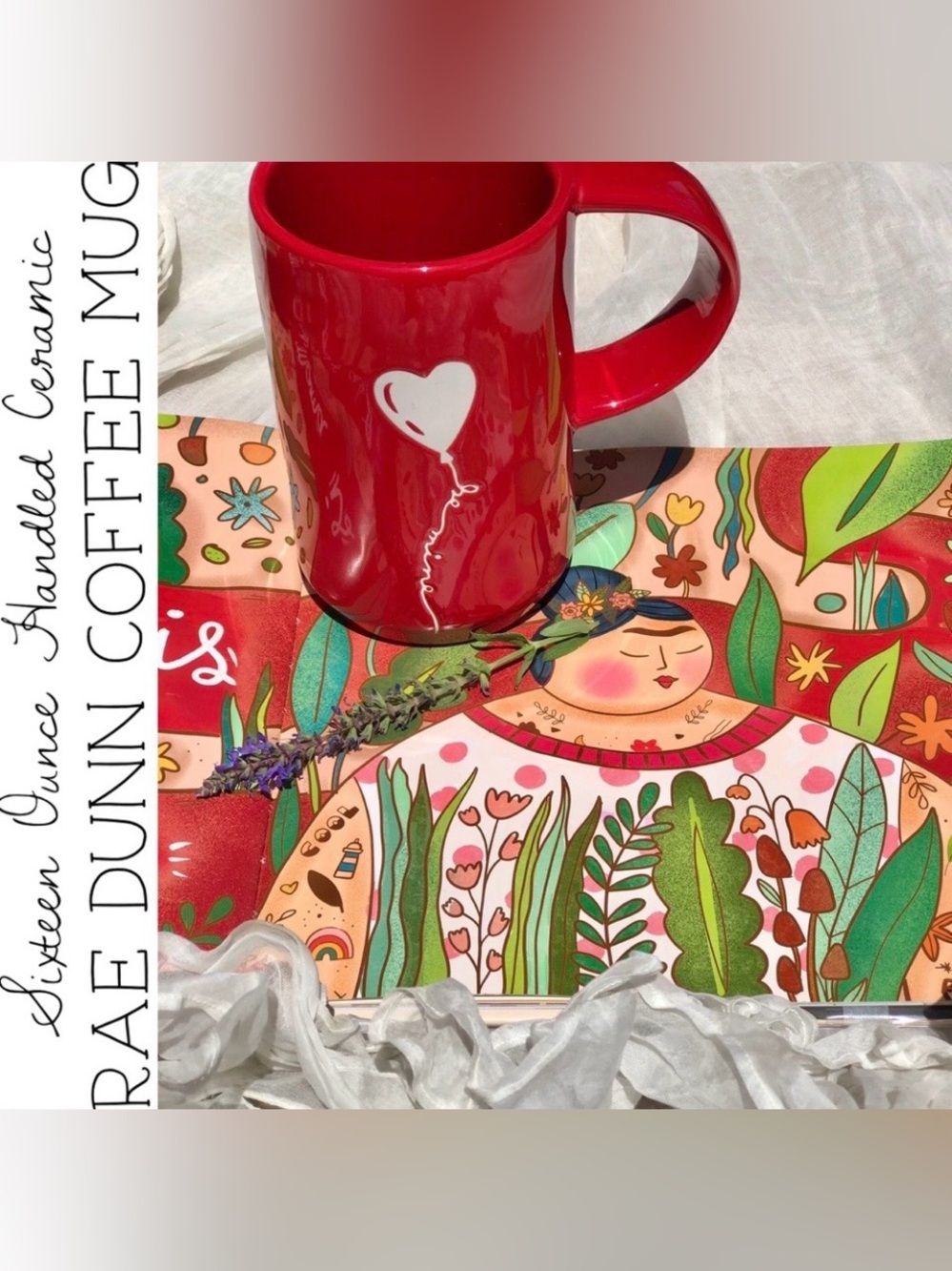 Rae Dunn 16 Oz. “Be Mine” Bold Red Ceramic Coffee Mug